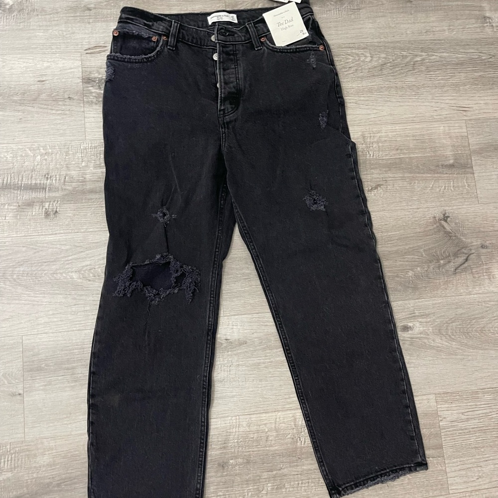 Trendy Black Distressed Jeans